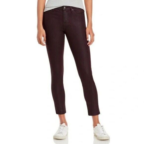 Aqua Woman's Sz 25 US 0 Burgundy Jackie Denim High Rise Colored Skinny Jeans $88 - Picture 1 of 4